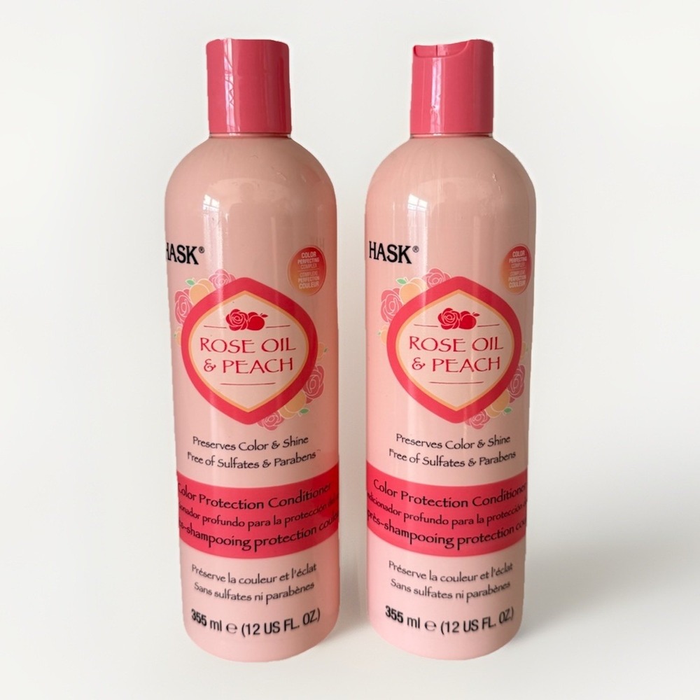 HASK ROSE OIL‎ & PEACH COLOR PROTECTION CONDITIONER 12 OZ (2 PACK)